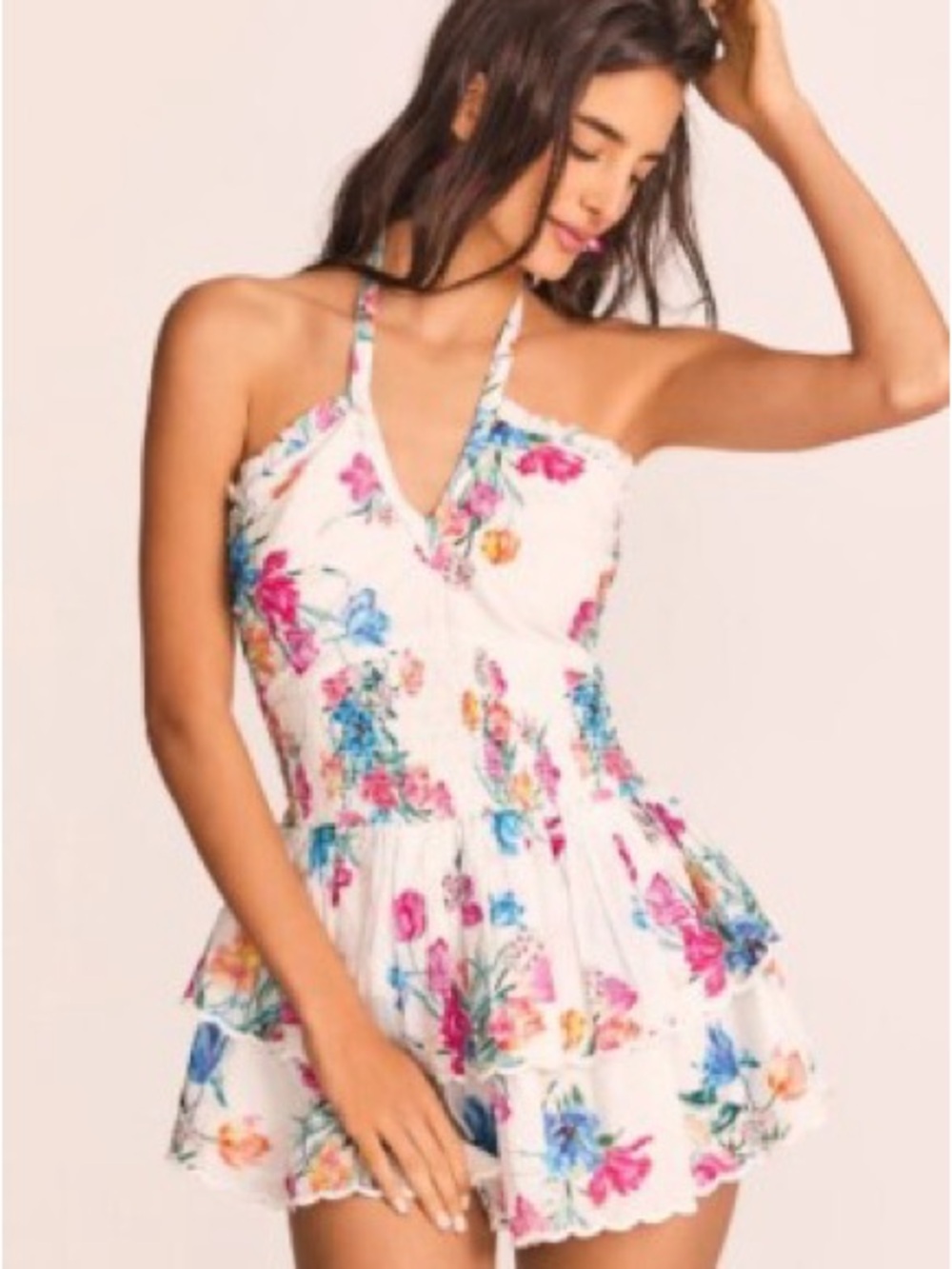 LoveShackFancy Aqua Halter Dress